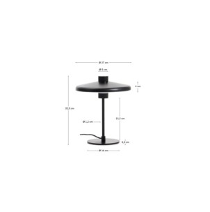 Lámpara de mesa Nuvira de acero negro satinado - Kave Home 2