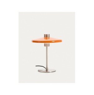 Lámpara de mesa Nuvira de acero cepillado gris claro y...