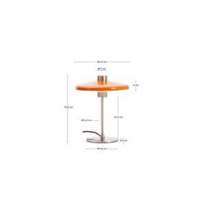 Lámpara de mesa Nuvira de acero cepillado gris claro y... 2