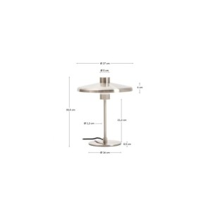 Lámpara de mesa Nuvira de acero cepillado gris claro -... 2