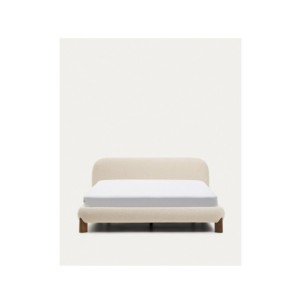 Cama desenfundable Odina bouclé crudo, patas madera...