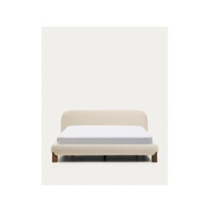 Cama desenfundable Odina bouclé crudo, patas madera...