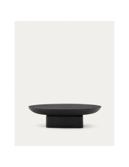 Mesa de centro Ovak de madera maciza de acacia con acabado negro FSC 100% 140 x 70 cm - Kave Home