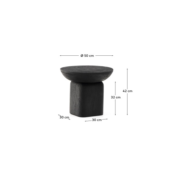 Mesa auxiliar Ovak de madera maciza...