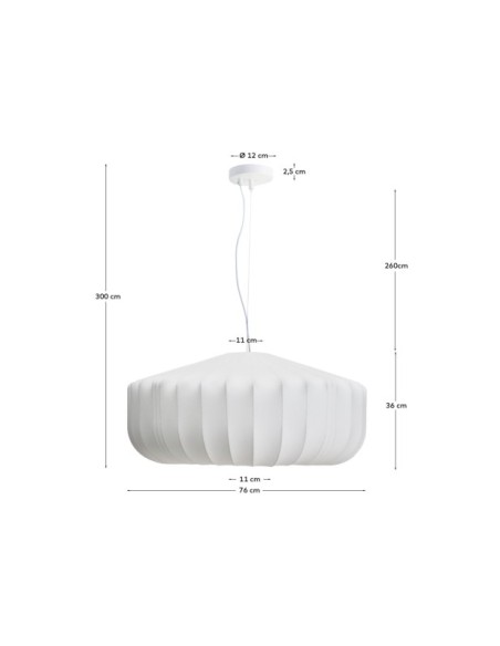 Lámpara de techo Somar de fibras sintéticas y varillas de acero Ø76 cm - Kave Home