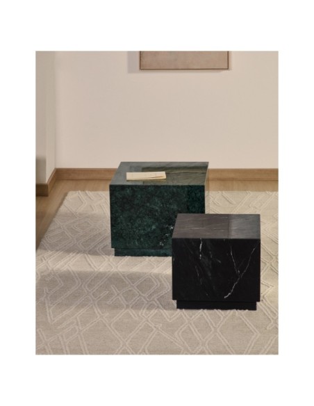 Mesa auxiliar Sorein de mármol verde 50 x 50 cm - Kave Home