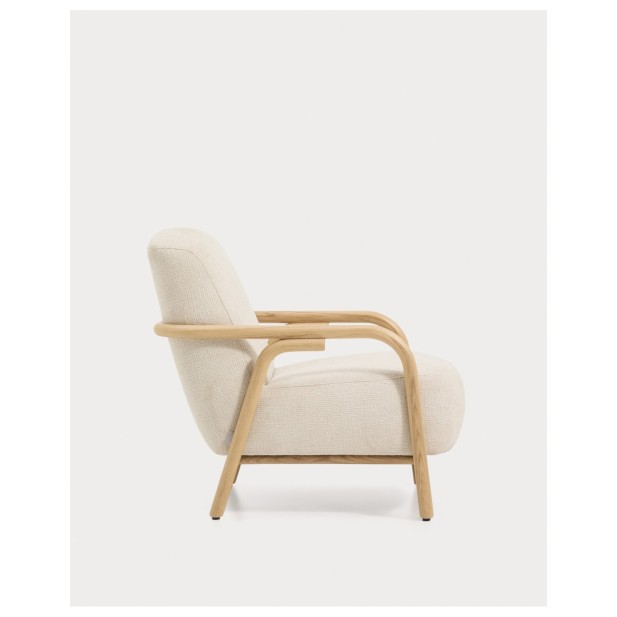 Butaca Sylo de chenilla beige y...