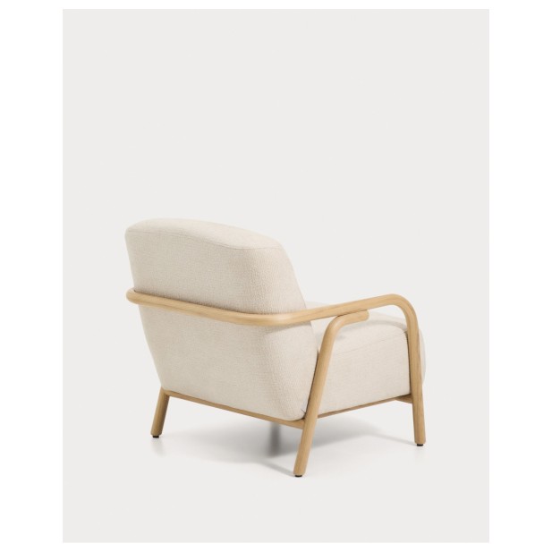 Butaca Sylo de chenilla beige y...