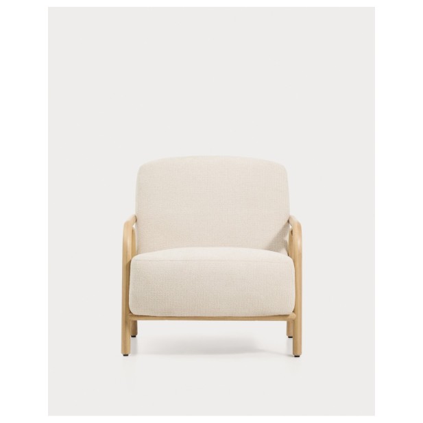 Butaca Sylo de chenilla beige y...