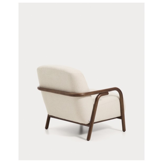 Butaca Sylo de chenilla beige y...