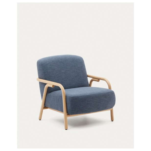 Butaca Sylo azul de madera maciza de...