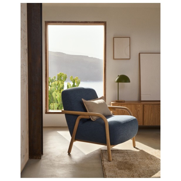 Butaca Sylo azul de madera maciza de...