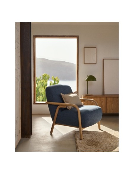 Butaca Sylo azul de madera maciza de fresno FSC 100% - Kave Home