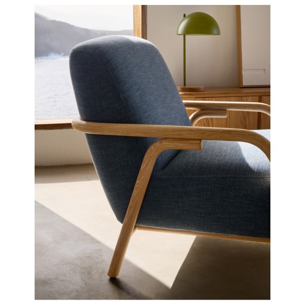 Butaca Sylo azul de madera maciza de...