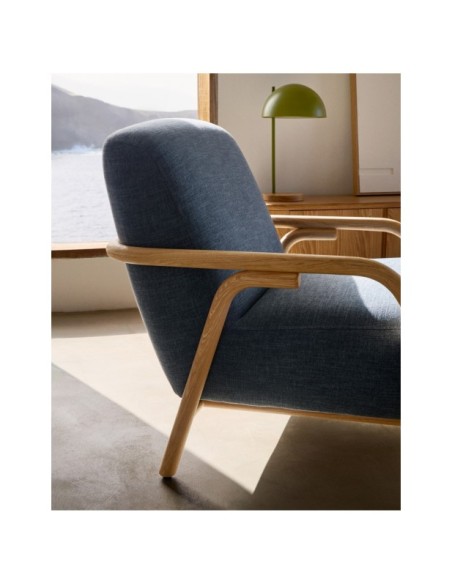 Butaca Sylo azul de madera maciza de fresno FSC 100% - Kave Home