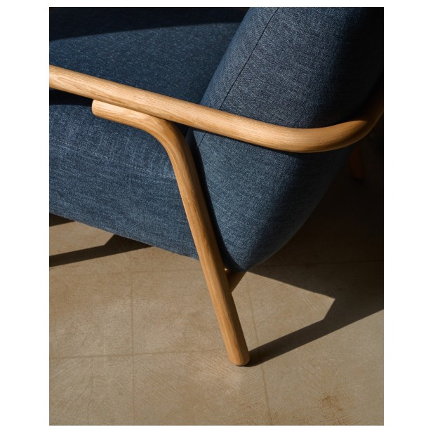 Butaca Sylo azul de madera maciza de...