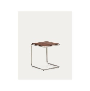 Mesa auxiliar Tarsel de chapa de nogal con estructura de...