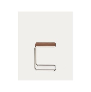 Mesa auxiliar Tarsel de chapa de nogal con estructura de... 2