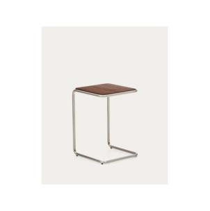 Mesa auxiliar Tarsel de chapa de nogal con estructura de...