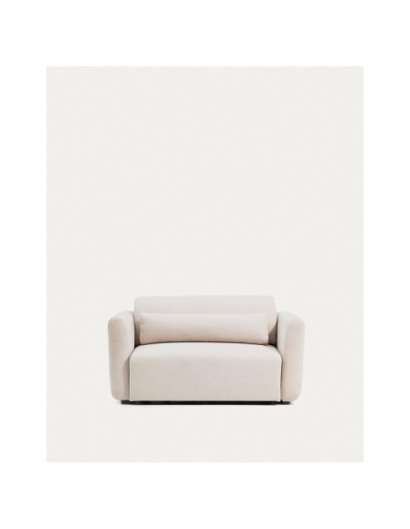 Sofá Lares 2 plazas con asientos deslizantes motorizados y cabezal reclinable de chenilla beige 150 cm - Kave Home