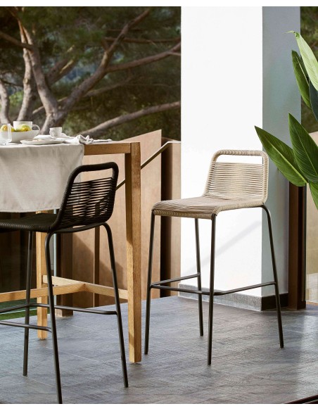 Taburete Lambton beige altura 74 cm - Kave Home