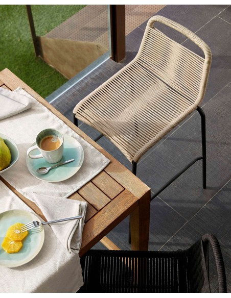 Taburete Lambton beige altura 74 cm - Kave Home