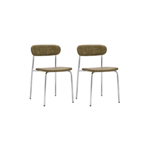 Set 2 Sillas POVA, Cromo / Caqui - House Doctor