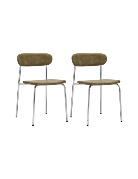 Set 2 Sillas POVA, Cromo / Caqui - House Doctor