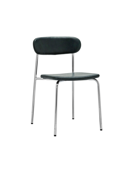 Set 2 Sillas POVA, Cromo / Verde Oscuro - House Doctor