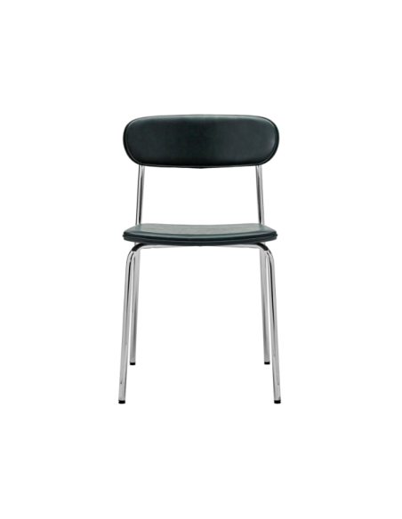 Set 2 Sillas POVA, Cromo / Verde Oscuro - House Doctor