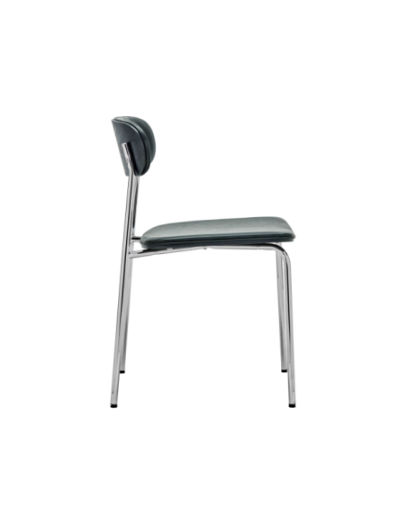 Set 2 Sillas POVA, Cromo / Verde Oscuro - House Doctor