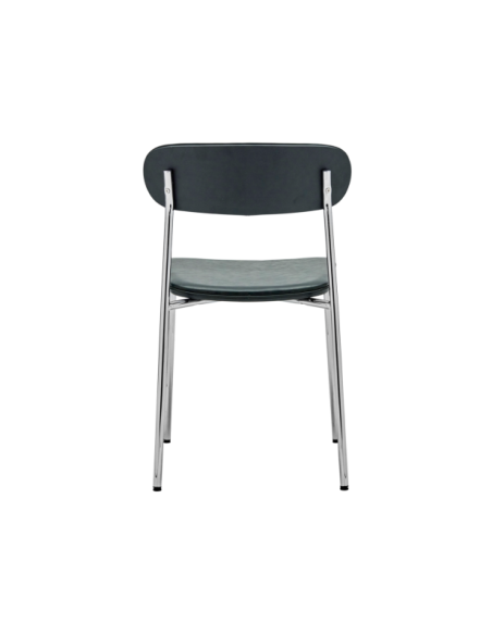 Set 2 Sillas POVA, Cromo / Verde Oscuro - House Doctor