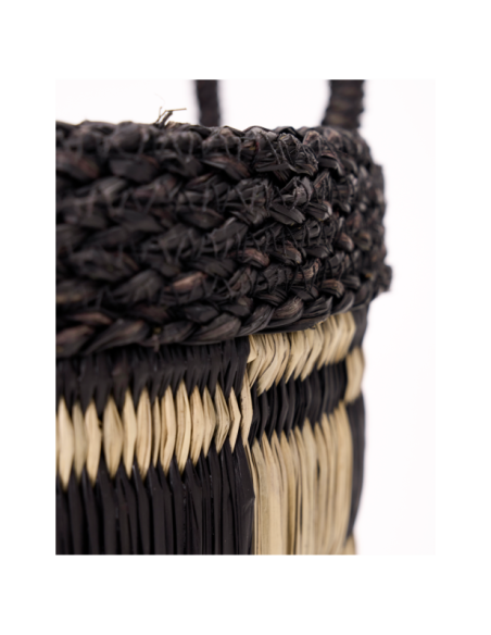 Set 3 Cestas BASKED, Negro / Natural - House Doctor