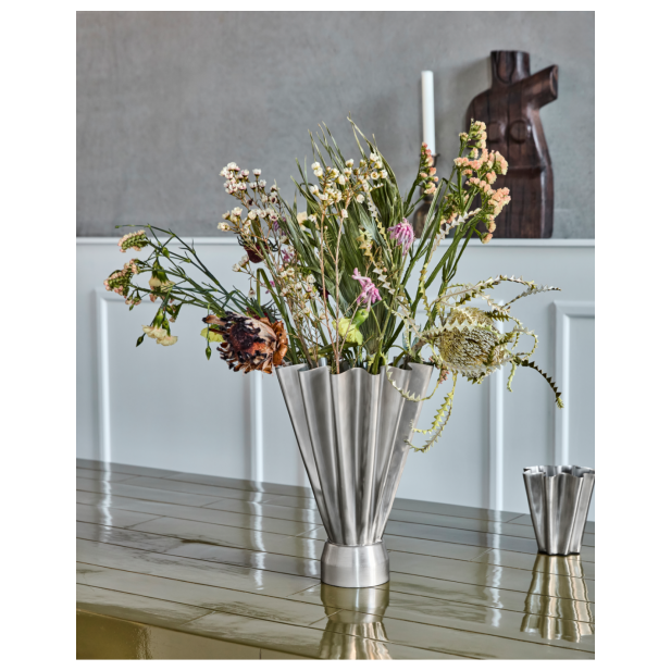 Jarrón FLOOD, Acabado Plateado...