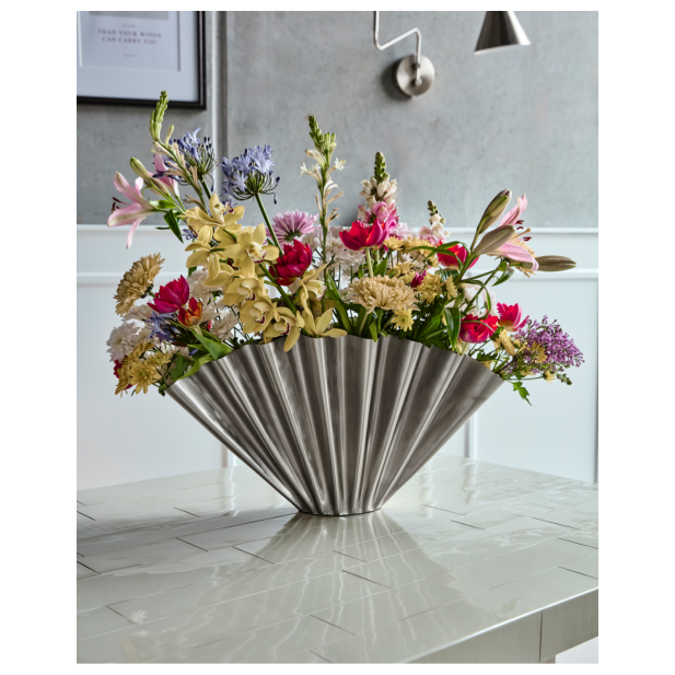 Jarrón FLOOD, Acabado Plateado...