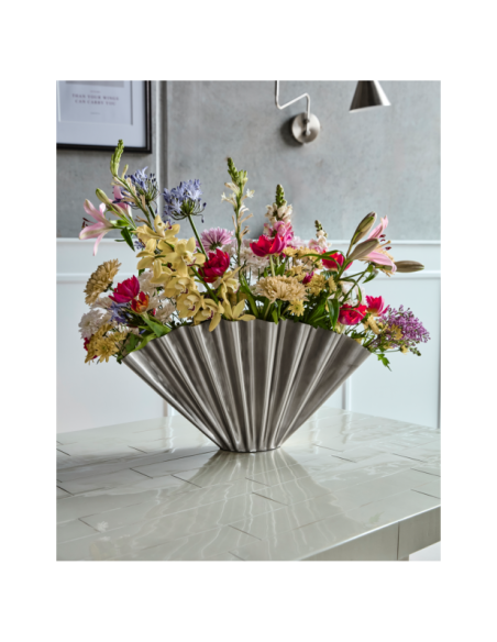 Jarrón FLOOD, Acabado Plateado Cepillado - House Doctor