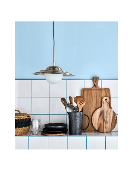 Lámpara de Techo COIN, Plateado Cepillado / Mate Blanco - House Doctor