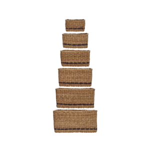 Set 6 Cestas de Almacenaje SQUARES, Natural - House Doctor