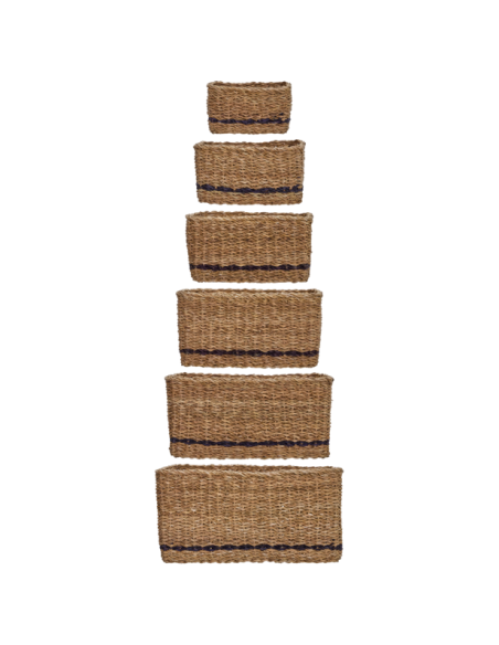 Set 6 Cestas de Almacenaje SQUARES, Natural - House Doctor