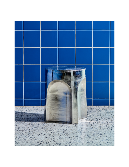 Mesita de Noche RIGA, Acabado Plateado - House Doctor