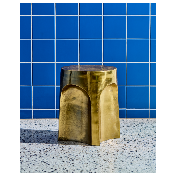 Mesita de Noche RIGA, Acabado Oro...