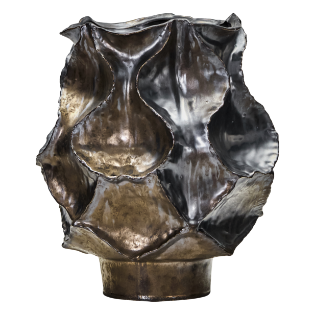 Jarrón WAVES, Metálico Antiguo -...