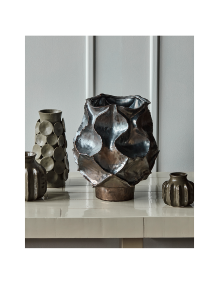 Jarrón WAVES, Metálico Antiguo - House Doctor