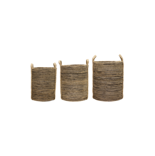 Set 3 Cestas de Almacenaje DUNGI, Negro / Natural - House...