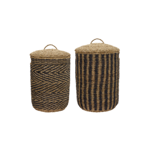 Set 2 Cestas de Lavandería CESTO, Natural / Negro - House...
