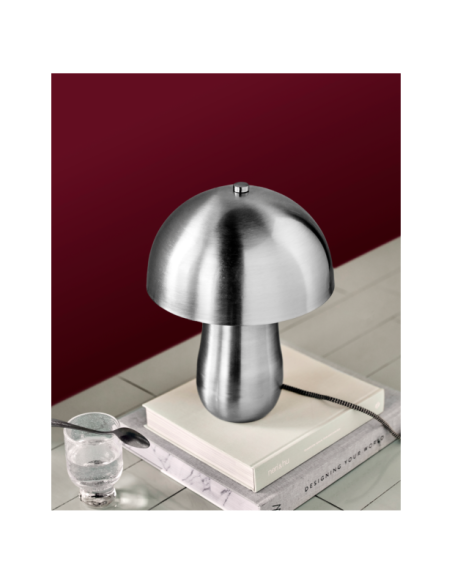 Lámpara de Mesa ROOMIE, Acabado Plateado Cepillado - House Doctor