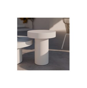 Mesa de Centro Exterior KORA Ø50 cm, Blanco 2