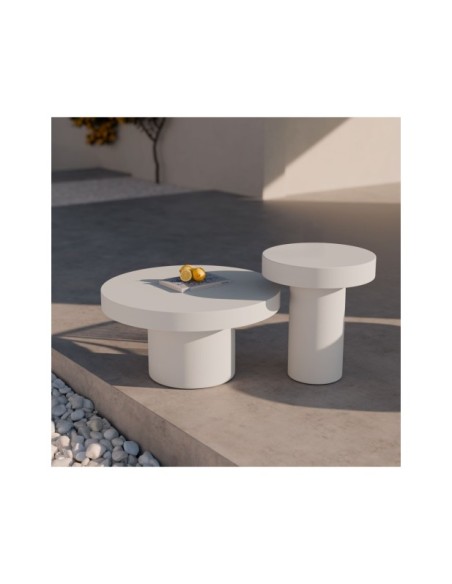 Mesa de Centro Exterior KORA Ø50 cm, Blanco