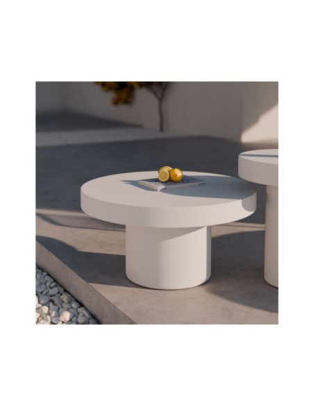 Mesa  de Centro Exterior KORA Ø80 cm, Blanco