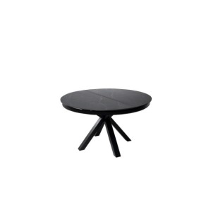 Mesa Extensible SKYLER Ø130/180 cm de Comedor, Negro / Negro